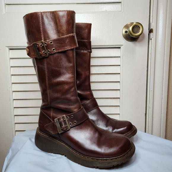 Dr. Martens Shoes - Vintage Dr. Martens Y2K Brown Buckle Riding Boot Style Womens US 6 UK 4